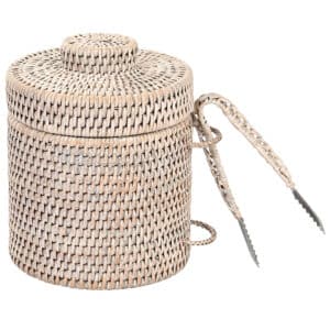 Whitewash Rattan Ice Bucket