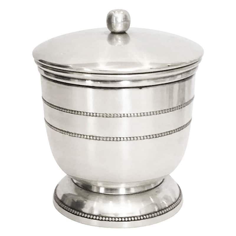 Pewter Beaded Cotton Wool Holder