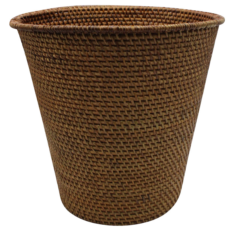 Rattan Waste Paper Bin with Lip
