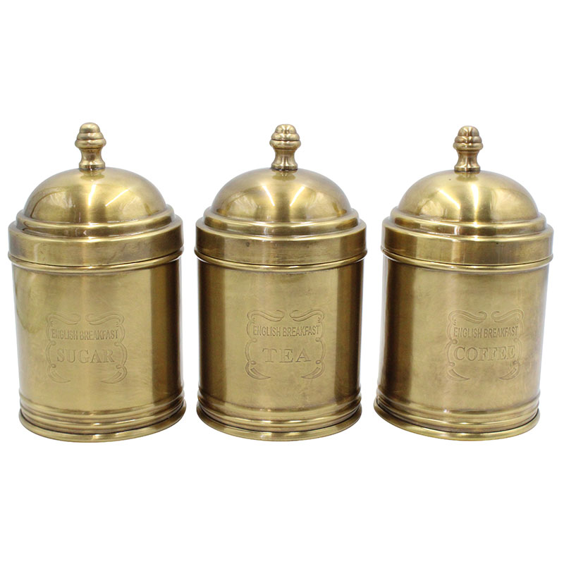 Brass Tea, Coffee & Sugar Set