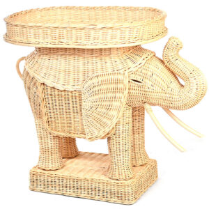 Rattan Elephant Side Table