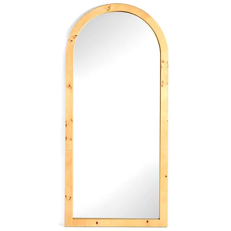 Burlwood Elegance Floor Mirror