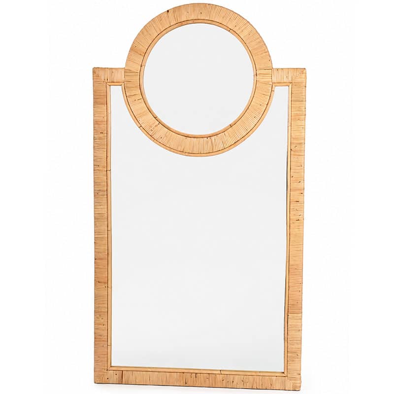 Arched Top Rattan Mirror - Natural