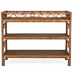 Gliss Brown 3-Tier Rattan Server