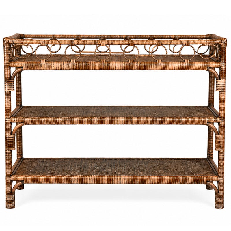 Gliss Brown 3-Tier Rattan Server