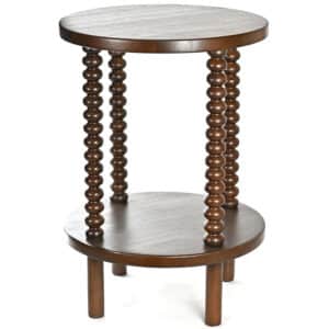 Espresso Brown 4-Leg Wooden Side Table