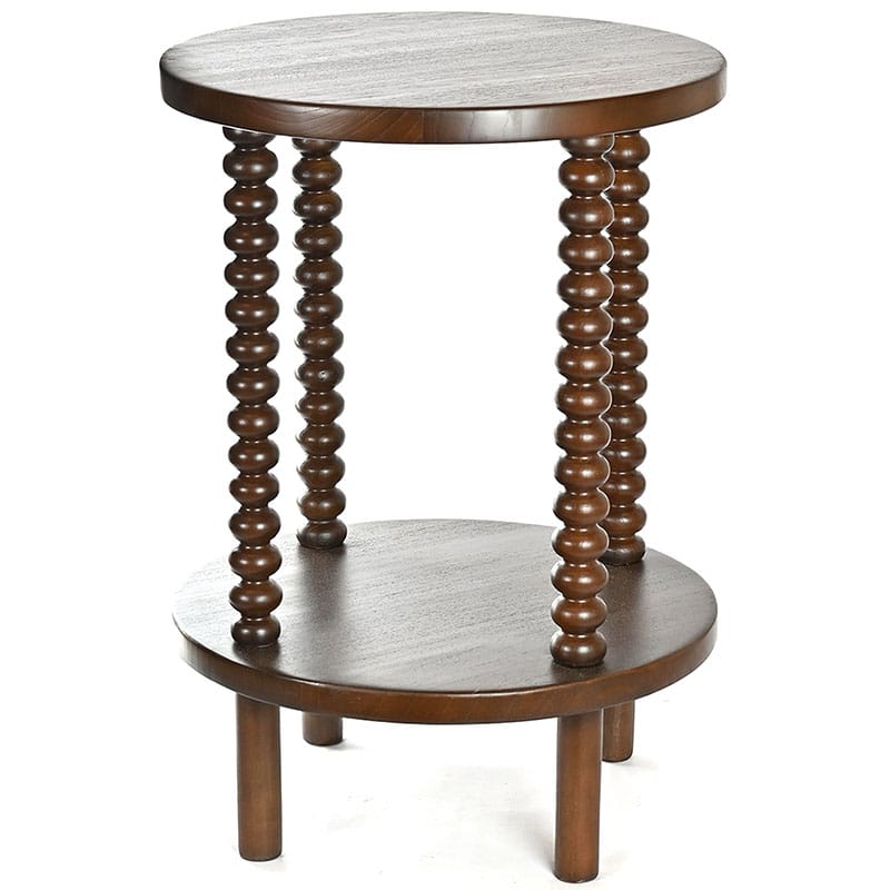 Espresso Brown 4-Leg Wooden Side Table