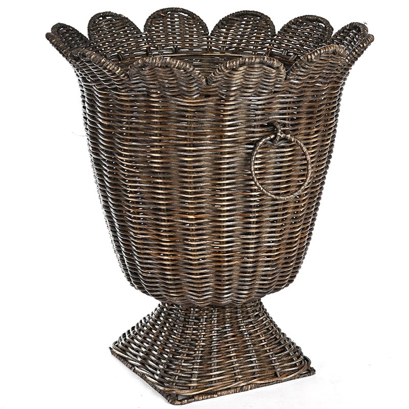 Clove Brown Rattan Urn