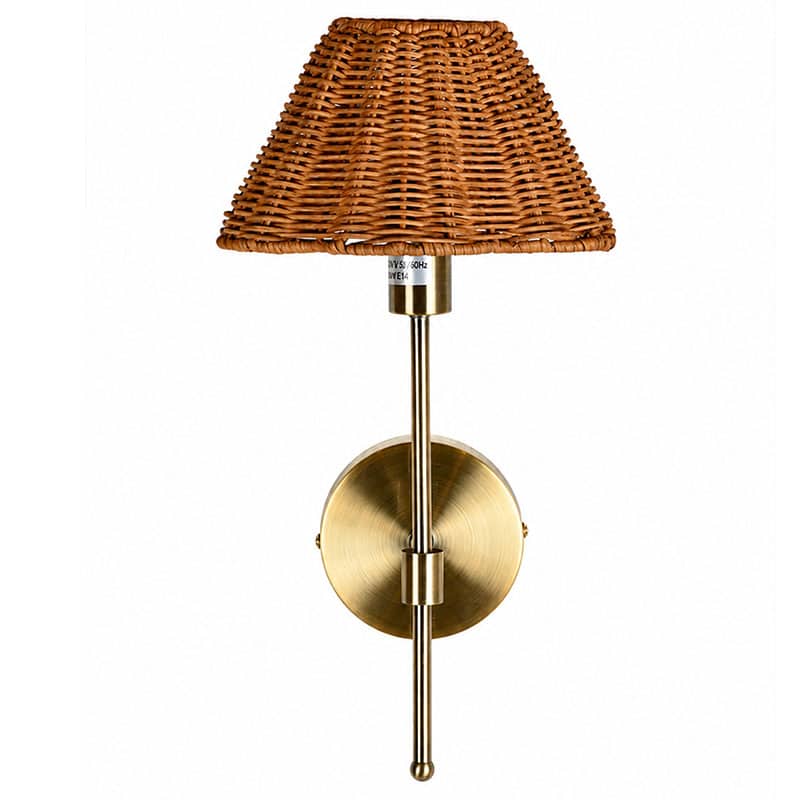Scalloped Rattan Wall Light