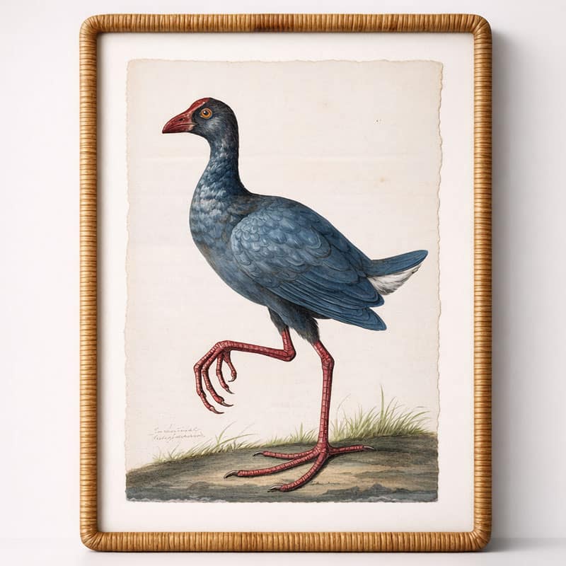 Blue Bird Artwork Cane Frame