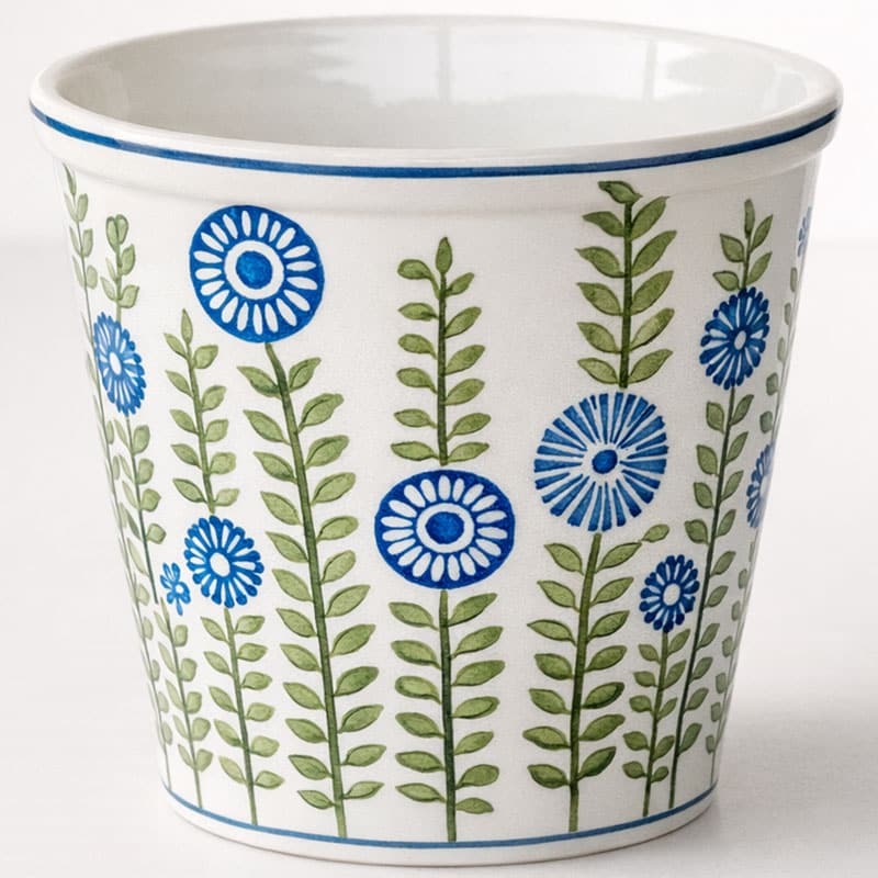 Blue & Green Fern Planter