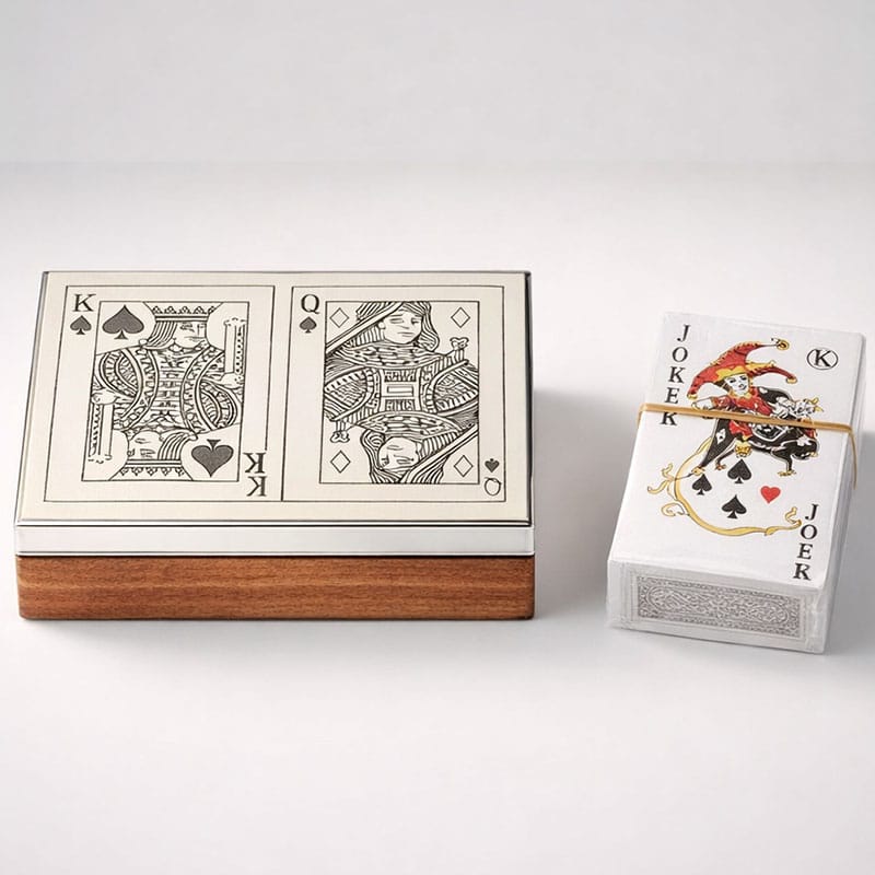 Double Card Box with Silver Lid