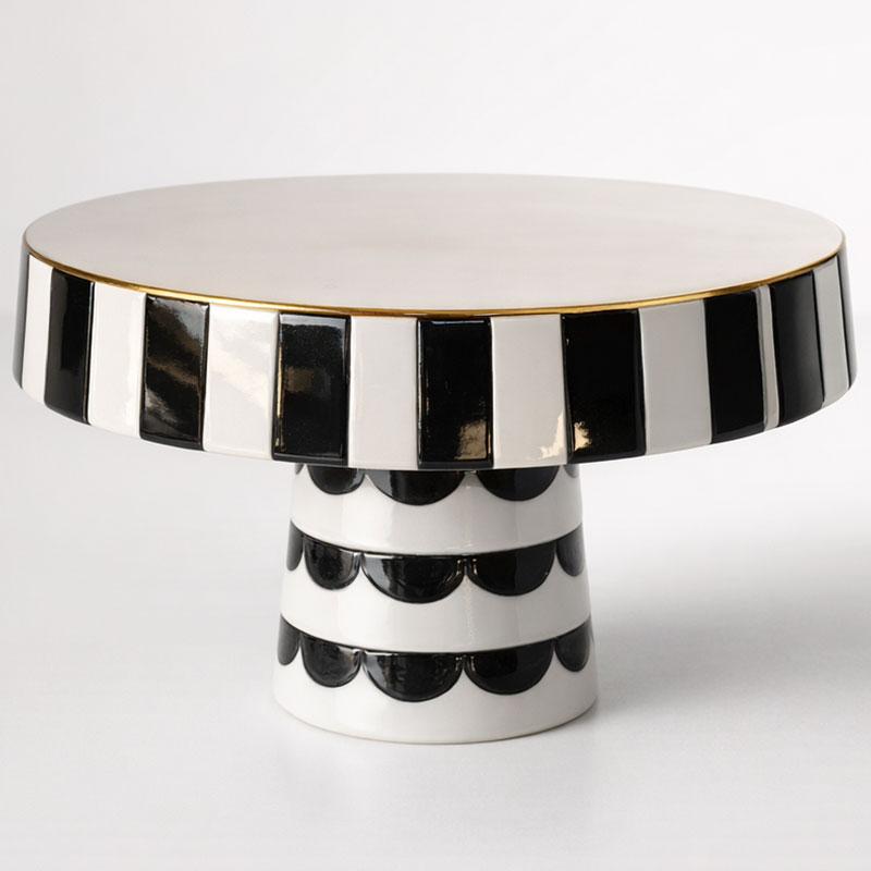 Monochromatic Stripe Cake Stand