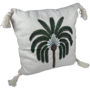 Embroidered Palm Scatter with Tassels
