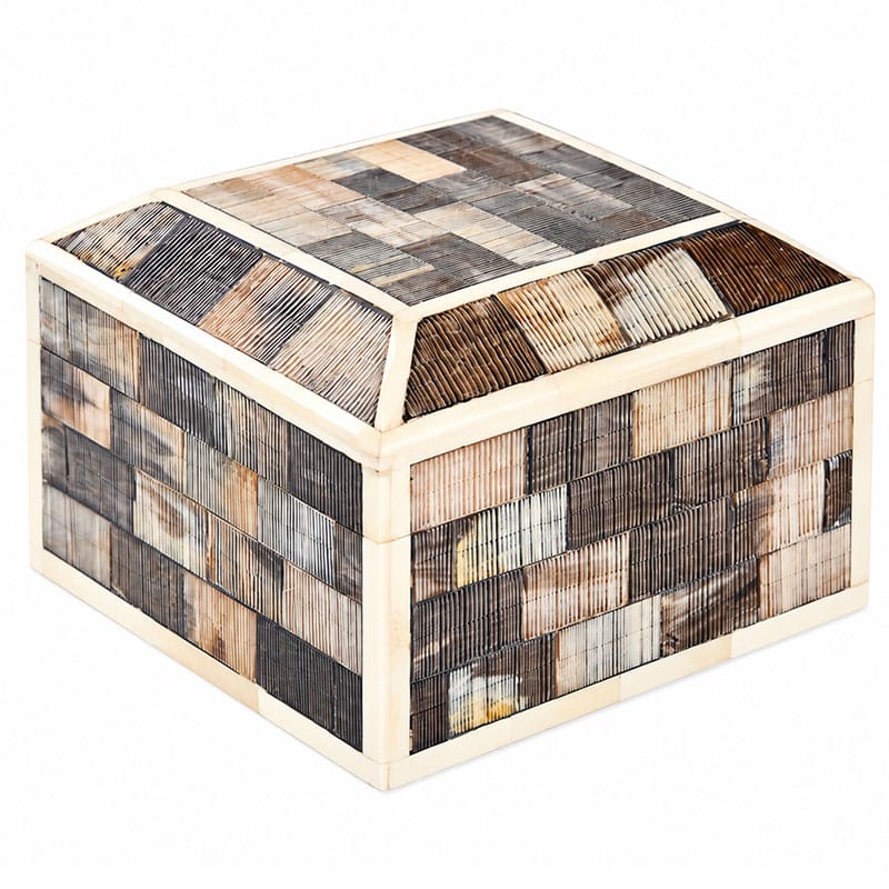 Bone Inlay Box with Horn Detail