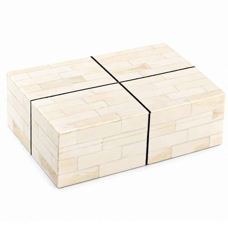 Cream & Black Bone Inlay Box