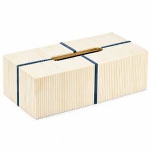 Cream & Blue Bone Inlaid Tissue Box