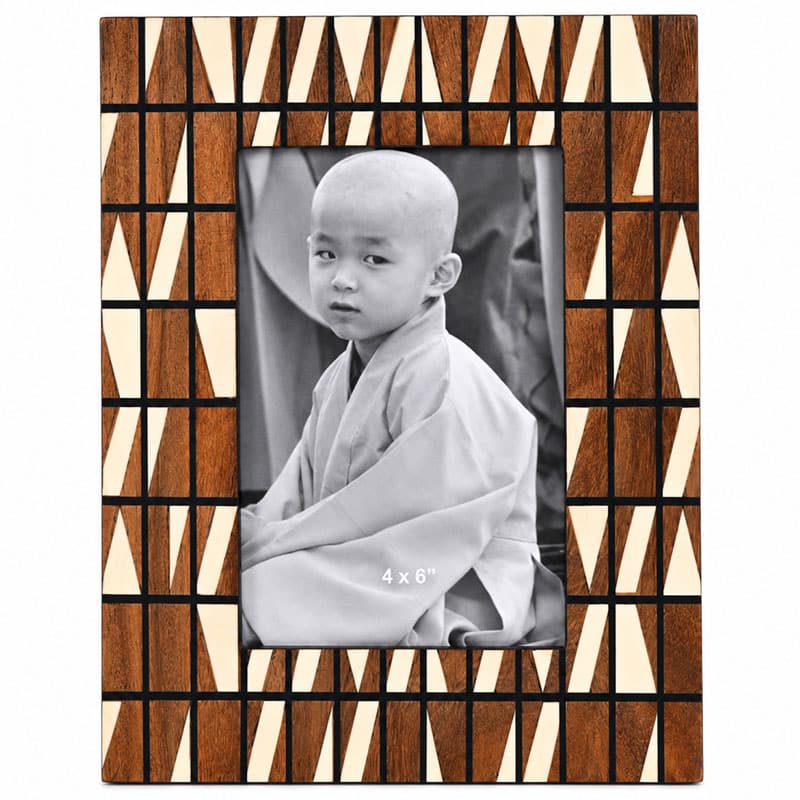 Ivory, Black & Natural Resin Wood Frame