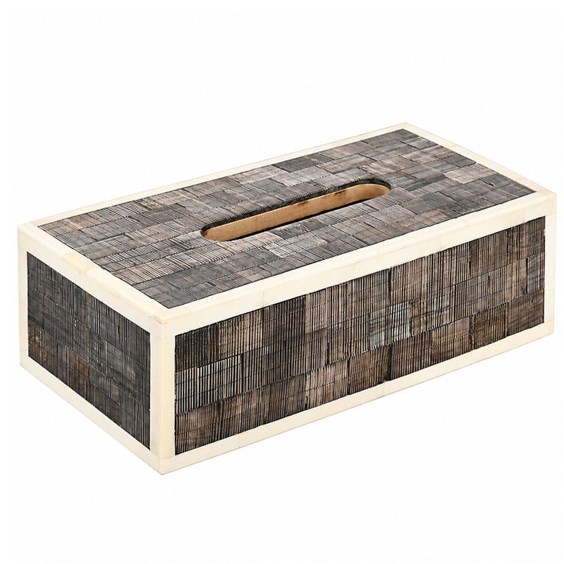 Beige & Cream Shagreen Bone Tissue Box