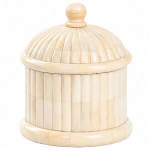Cream Ribbed Bone Jar