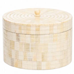 Round Bone Decorative Box