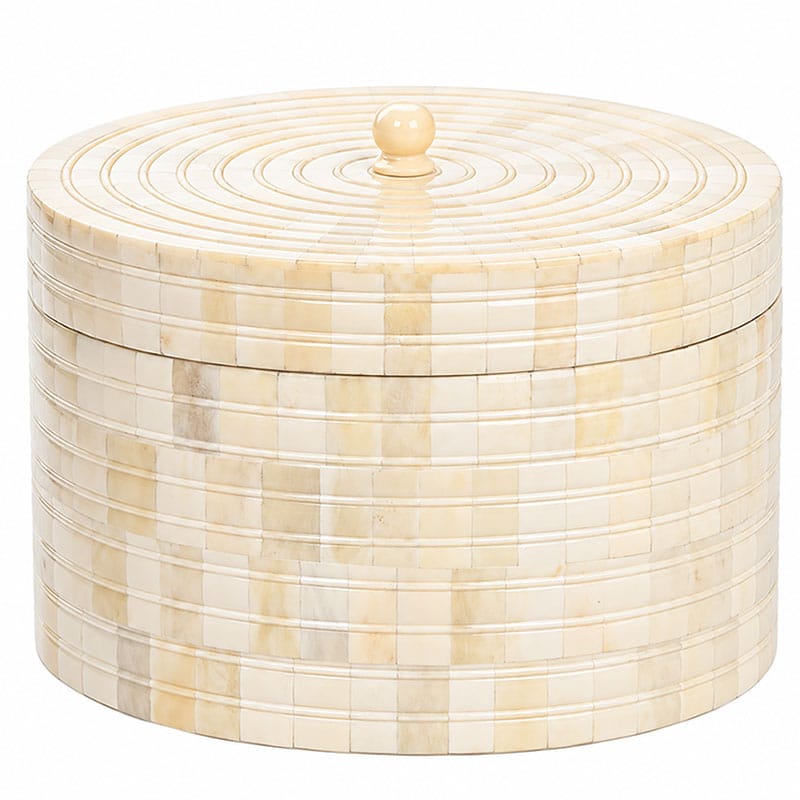 Round Bone Decorative Box