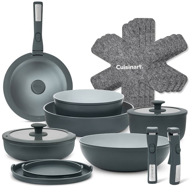ClickSmart Non-Stick Detachable Handle Cookware, 18 piece