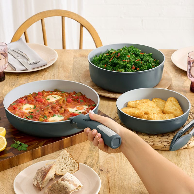 ClickSmart Non-Stick Detachable Handle Cookware, 18 piece - Image 3