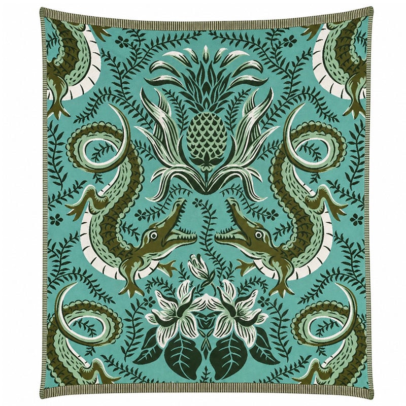 Crocodile Pattern Cotton Throw