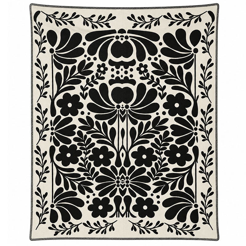 Floral Leaf Cotton Throw