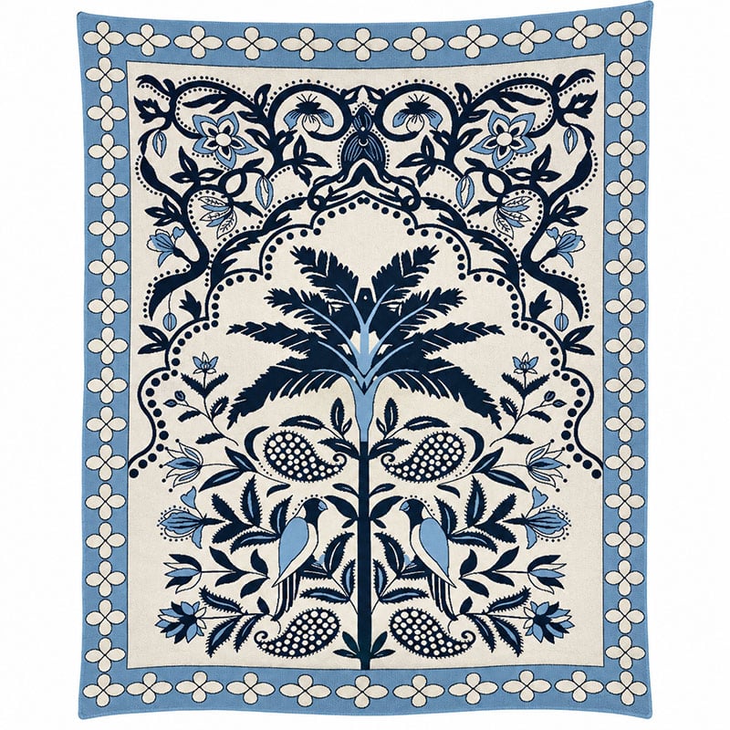 Tropical Palm Cotton Throw