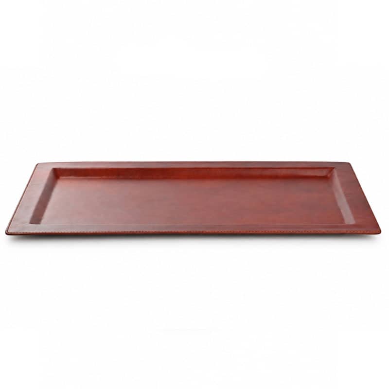 Cognac Leather Serving Tray