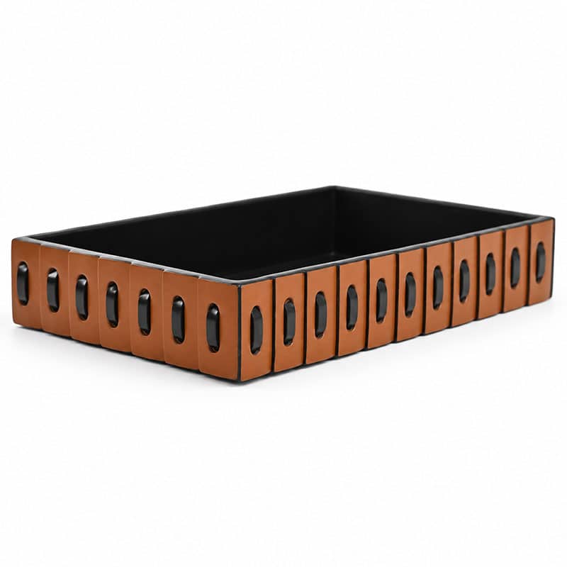 Small Two-Tone Leather Tray