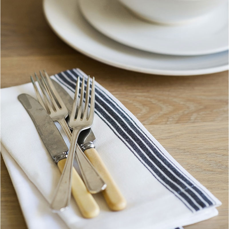 Provincial Stripe White Napkin - Image 2