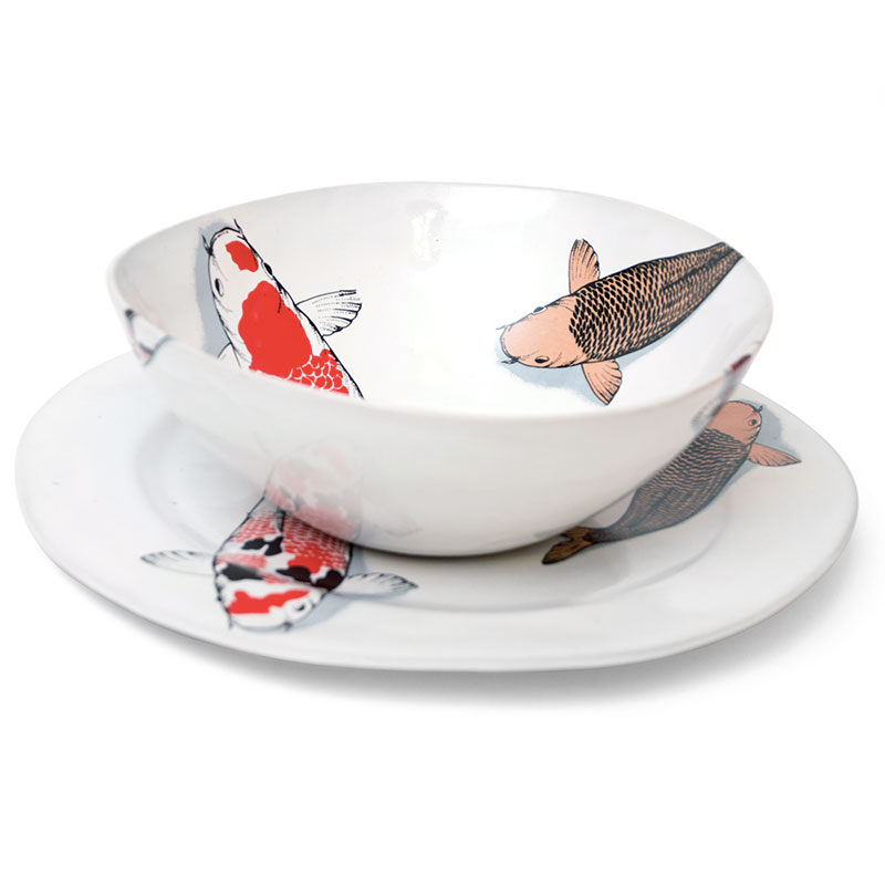 Red Koi Dinner Plate - Image 3