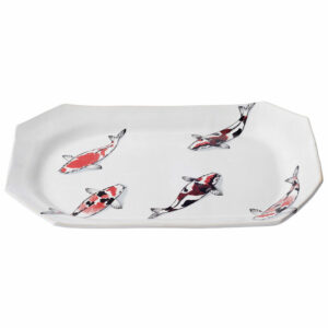 Red Koi Rectangular Platter