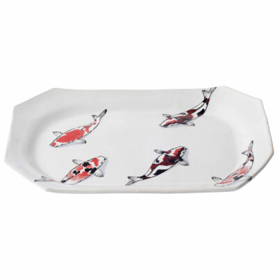 Red Koi Rectangular Platter