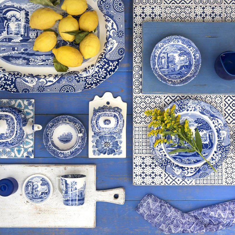 Blue Italian Breakfast Cup & Saucer, Set of 4 - Image 2