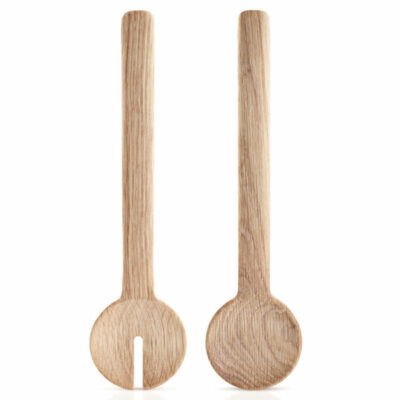 Trio Wooden Oak Salad Servers, Set of 2