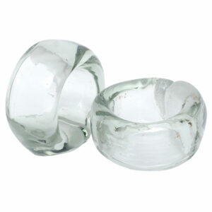 Green Glass Napkin Ring, Set of 4