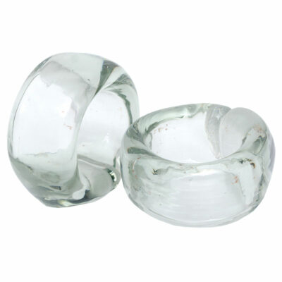Green Glass Napkin Ring, Set of 4