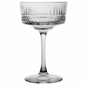 Crystal Cut Champagne Saucer, Set of 6