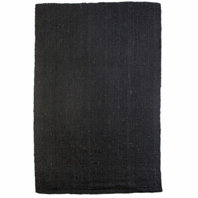 Black Rectangular Jute Rug