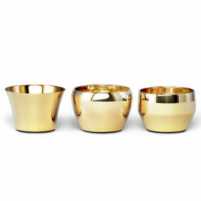 Kin Tealight Candle Holder, Set of 3 - Brass