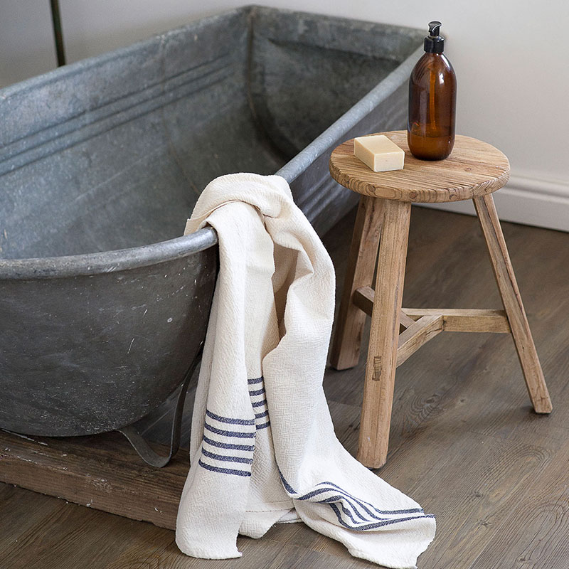 Large Towel with Stripes on Ends - Image 7