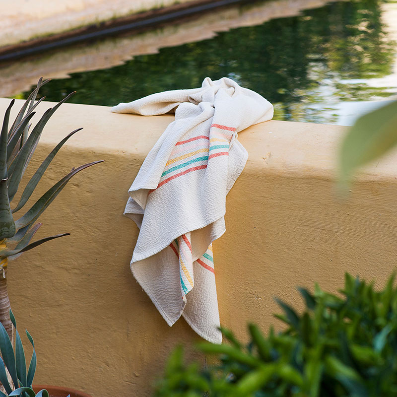 Large Towel with Stripes on Ends - Image 5