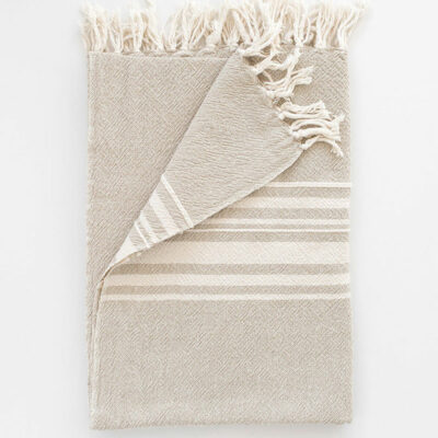 Large Towel with Variegated Stripes