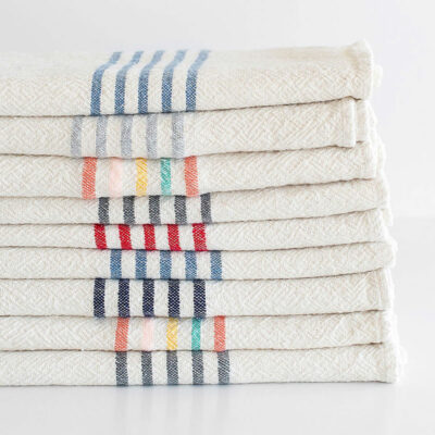Large Towel with Stripes on Ends