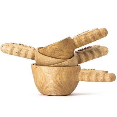 Hand Carved Wooden Measuring Cups