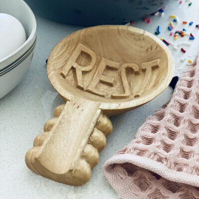 Hand Carved Wooden Spoon Rest